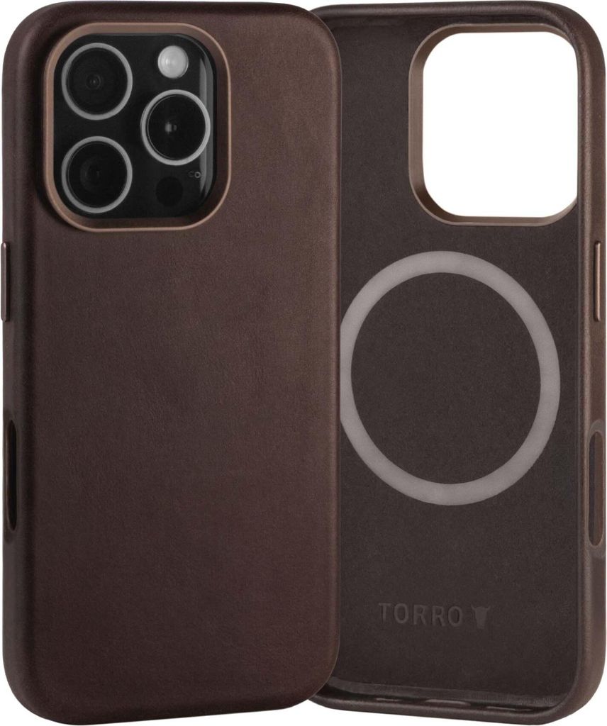 TORRO iPhone 16 Pro Housse fine en cuir - Marron foncé Image du produit 