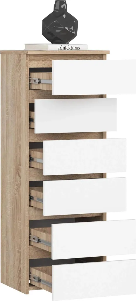 Comò Elegante CL6 Rovere e Bianco | Arredo Camera Premium Design - 2