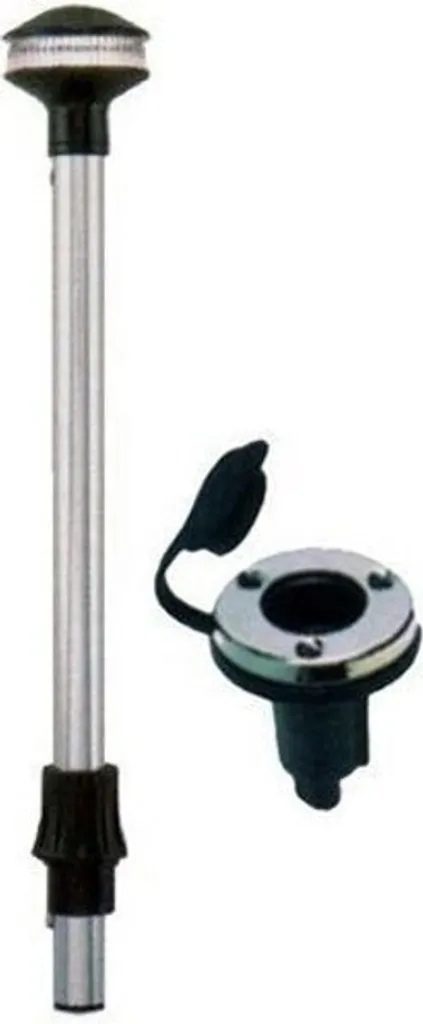 Mât de Signalisation Argenté 115 cm Perko - Base Ronde Anti-Corrosion