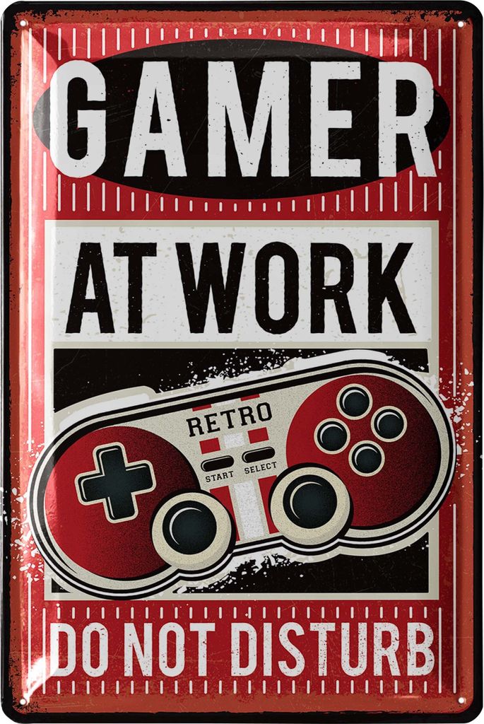 Retro Blechschild - Gaming Schild - Türschild BITTE NICHT STÖREN - Gamer Geschenk - Gaming Zone - lustige Deko Jugendzimmer für Zocker