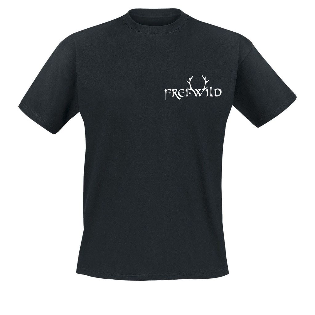 T-Shirt Geweih mit weißem Frei.Wild Schriftzug und Produktbild 