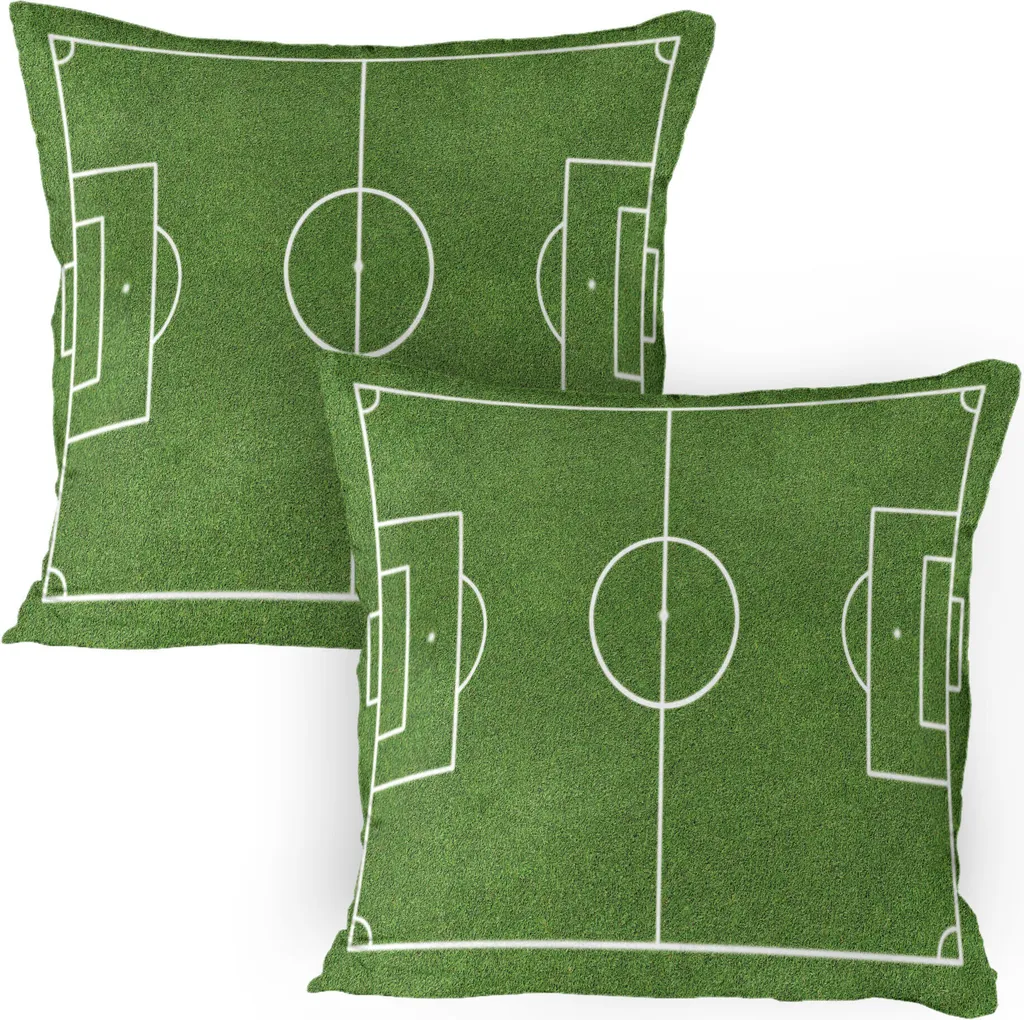 ABAKUHAUS Federe Calcio 80x80 cm - Set 2 Pezzi Stadio per Cameretta