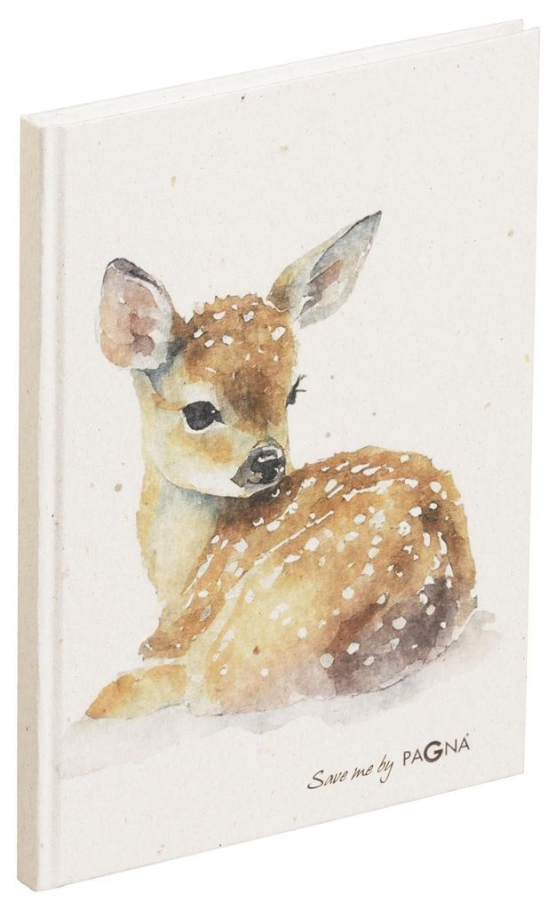 PAGNA Notizbuch Reh DIN A5 punktraster, beige Hardcover 128 Seiten