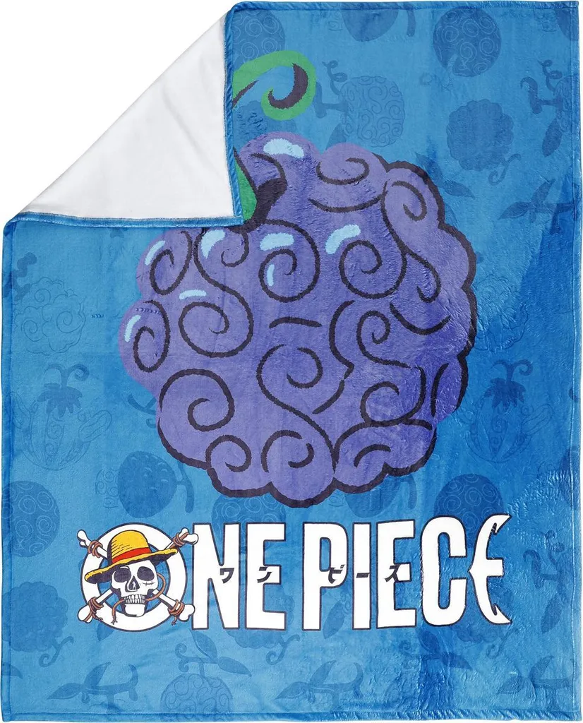 Couverture One Piece Fruit Gum-Gum plaid multicolore doux microfibre - 2