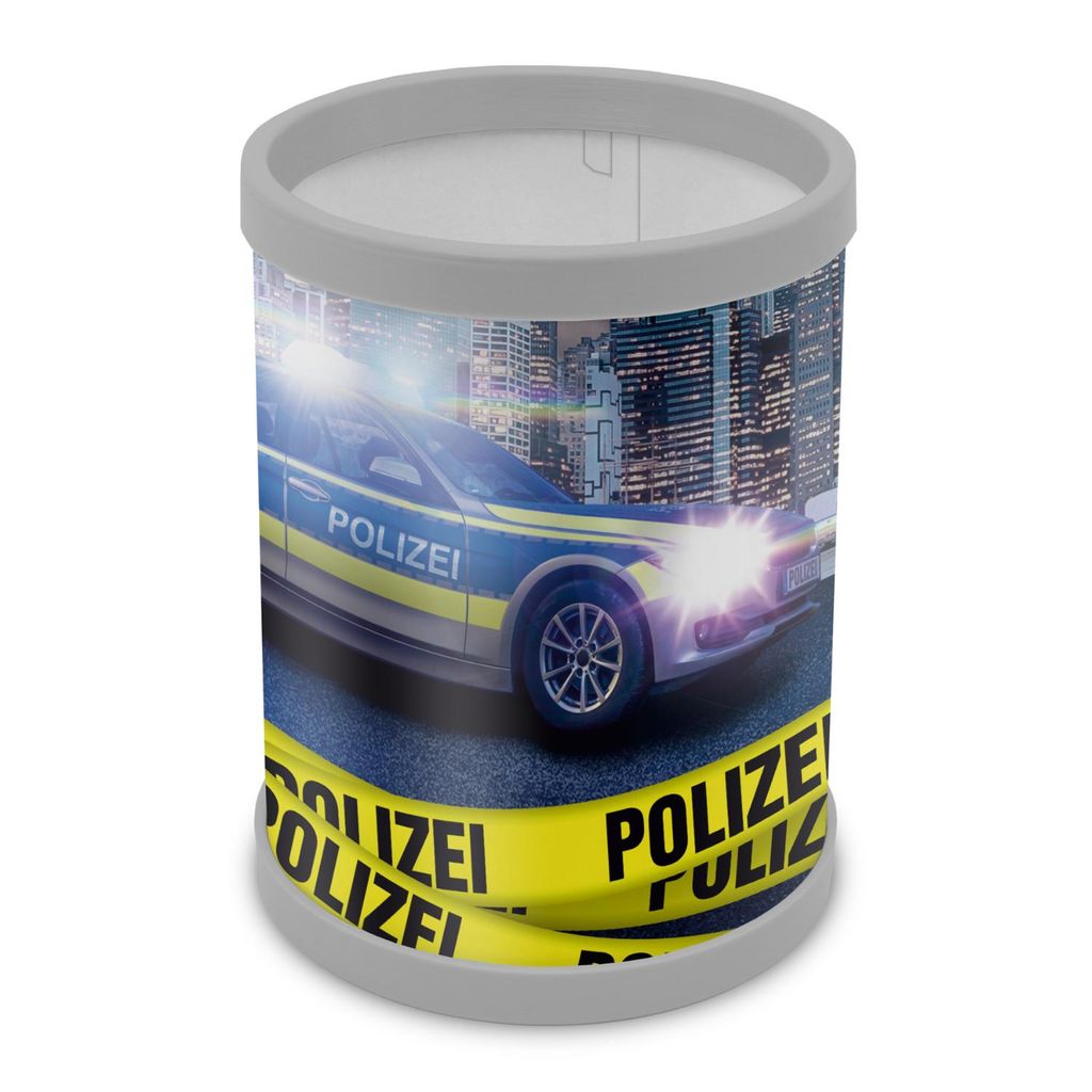 itenga Stifteköcher Motiv Polizei Höhe 10 cm Durchmesser 8 cm