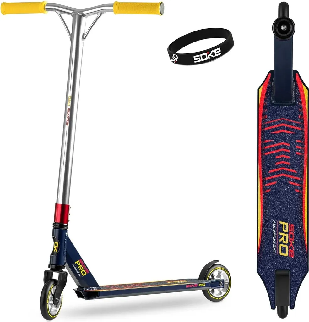 Vélo de cascade SOKE PRO Bleu/Rouge - BMX Freestyle Robuste et Léger