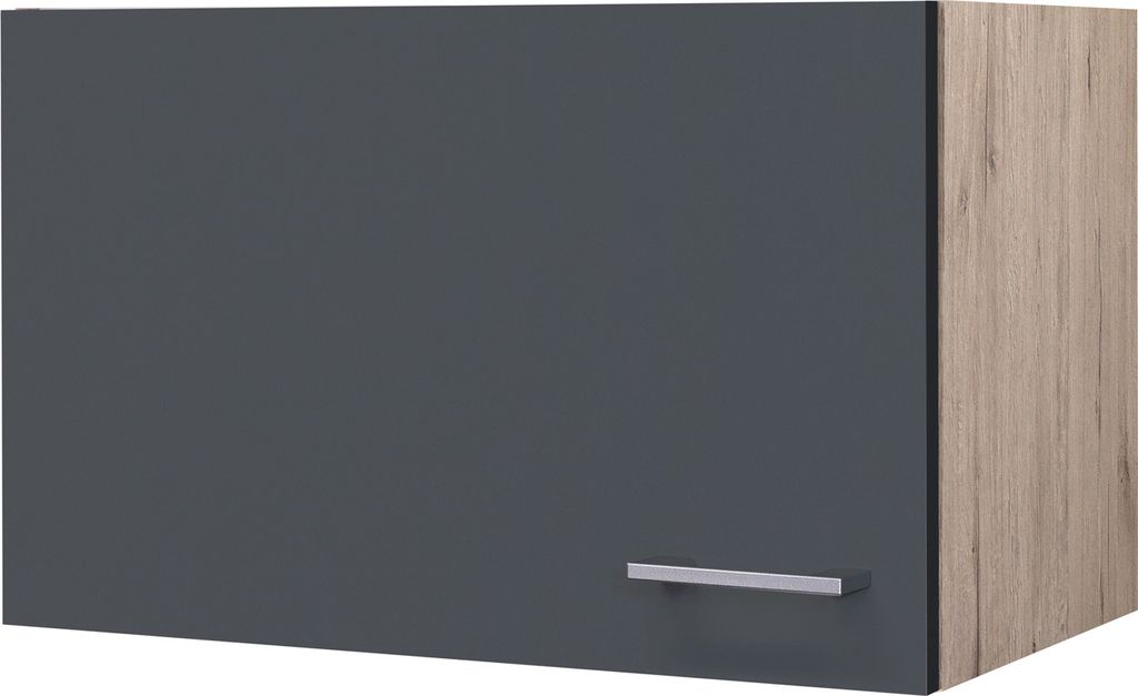 Kurzhängeschrank Küche - 60 cm breit - Basaltgrau Matt San Remo Eiche – Morena