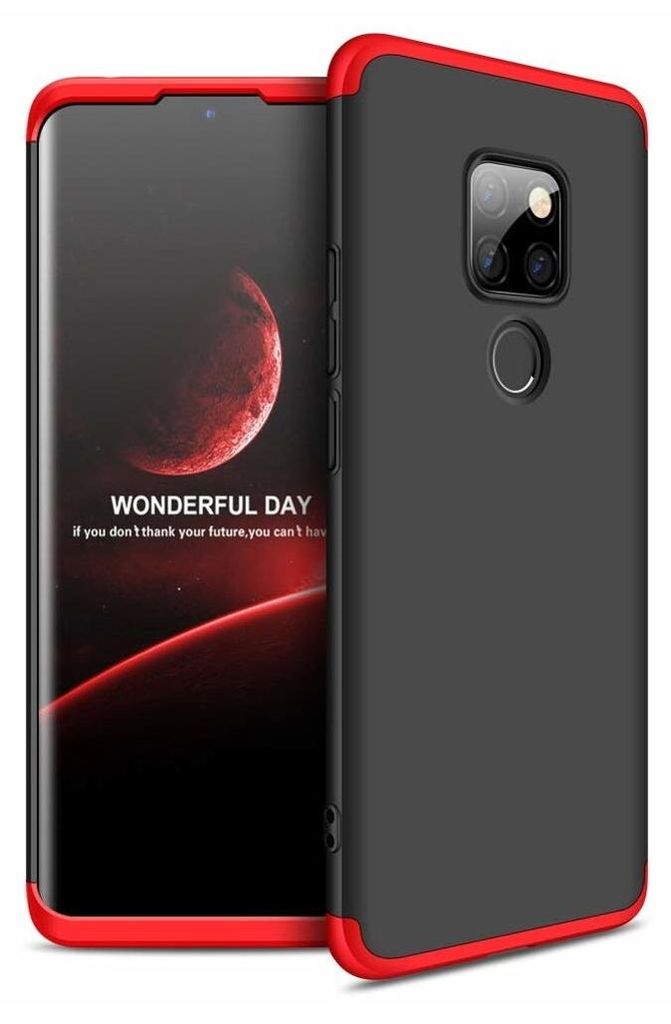 GKK 360 Schutzhlle - Vorder- und Rckhlle des gesamten Handys fr Huawei Mate 20 - Schwarz/Rot KP9582