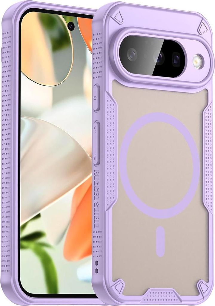 MagSafe Hülle für Google Pixel 10 - Phonesta Shockproof Armor Semi-Transparent Back Cover - Lila