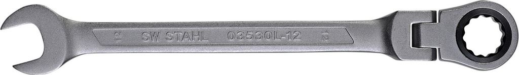 SW-Stahl 03530L-12 Gabelringratschenschlüssel, 12 mm, mit Gelenk