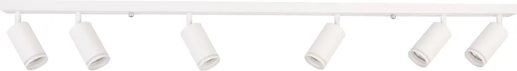 Rampe de spots plafond PARIS blanche 6 lumières GU10 en alu 120cm Polux