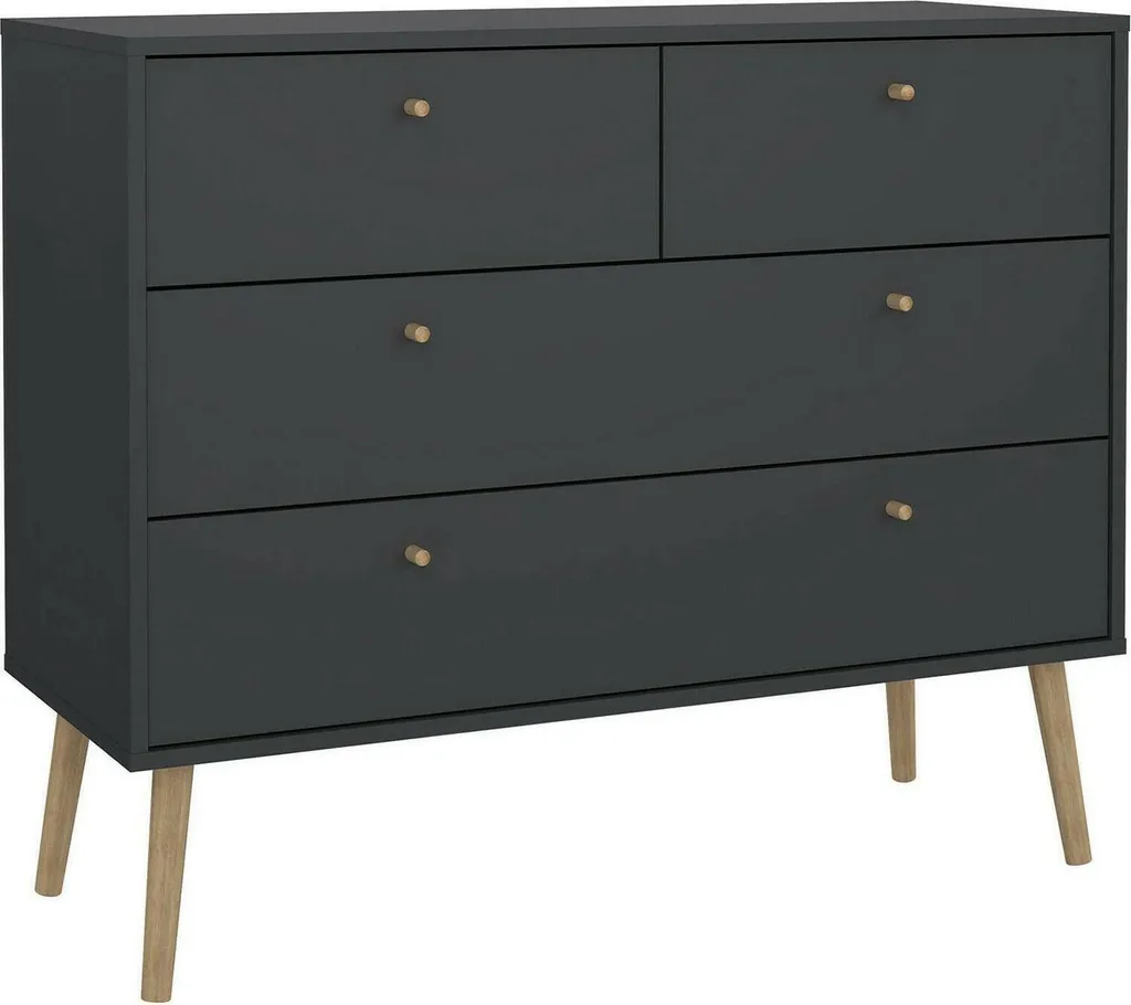 Commode Pelagie 4 Tiroirs Gris - Dites Adieu au Désordre dans votre Maison