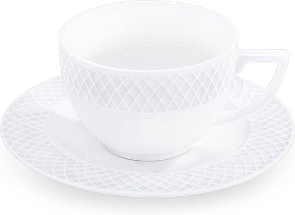 Elegantes 12-teiliges Kaffeeservice für 6 Personen, weiß, 240 ml