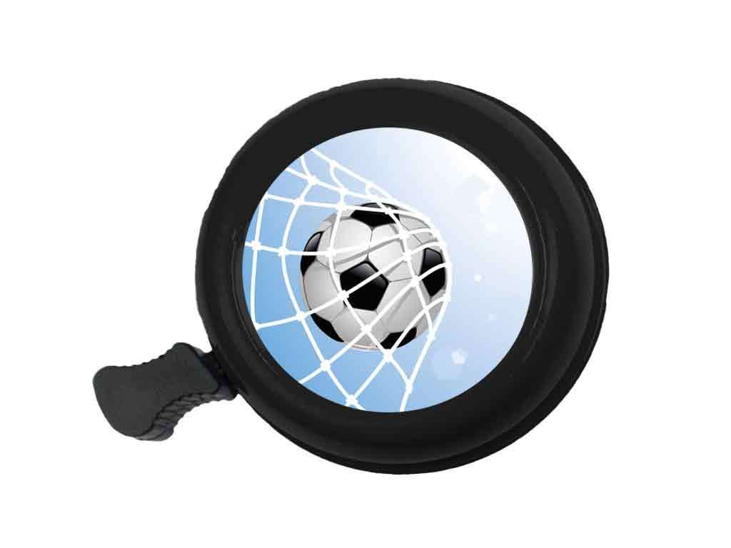 Fahrradklingel Fußball schwarz 55 mm - bbeBells 52417 - Produktbild 