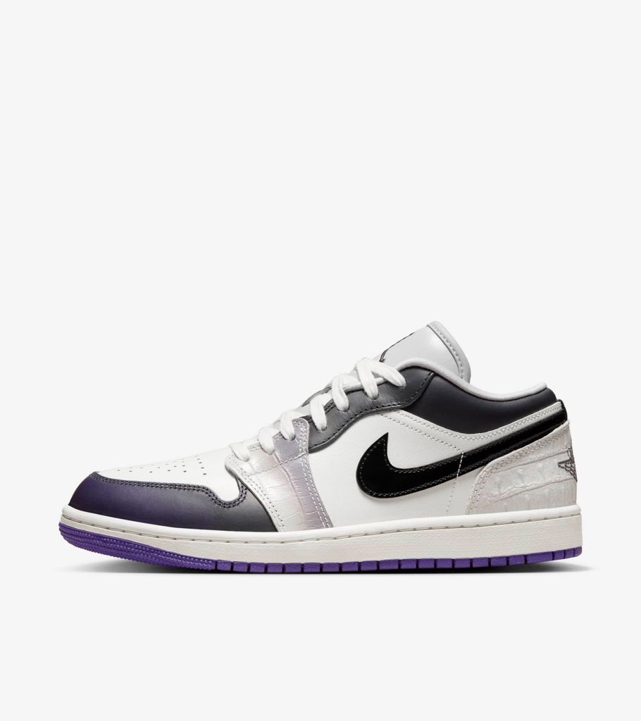 Nike Air Jordan 1 Low SE "Sail Cement Grey Black", Lila, Größe: 37,5