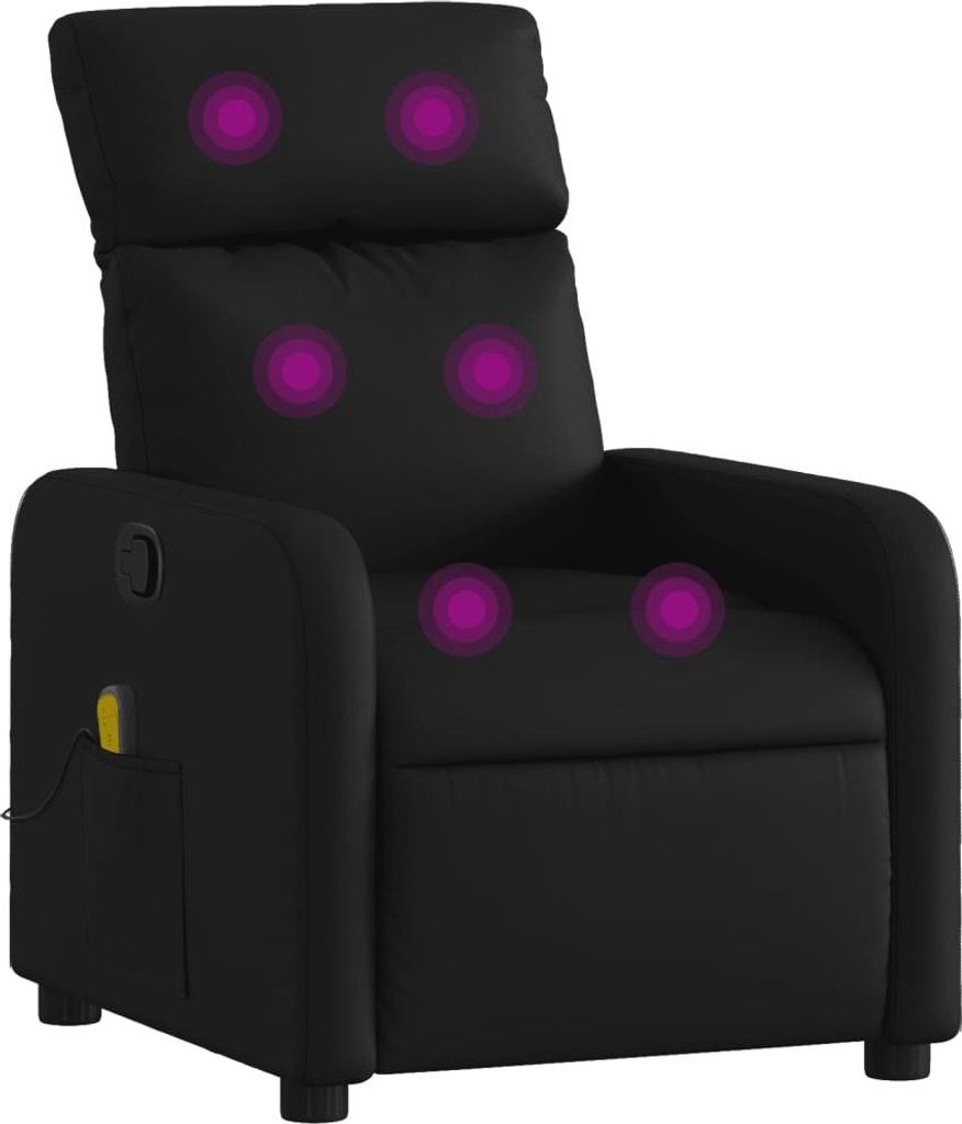vidaXL Massage-Relaxsessel Schwarz Kunstleder