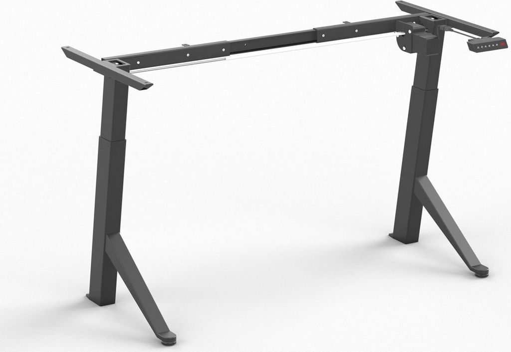 Worktrainer - YDesk Höhenverstellbarer Schreibtisch - Elektrisches Gestell - Höhe 70 - 115 cm - Breite 110 - 160 cm - Schwarz - Memory Funktion
