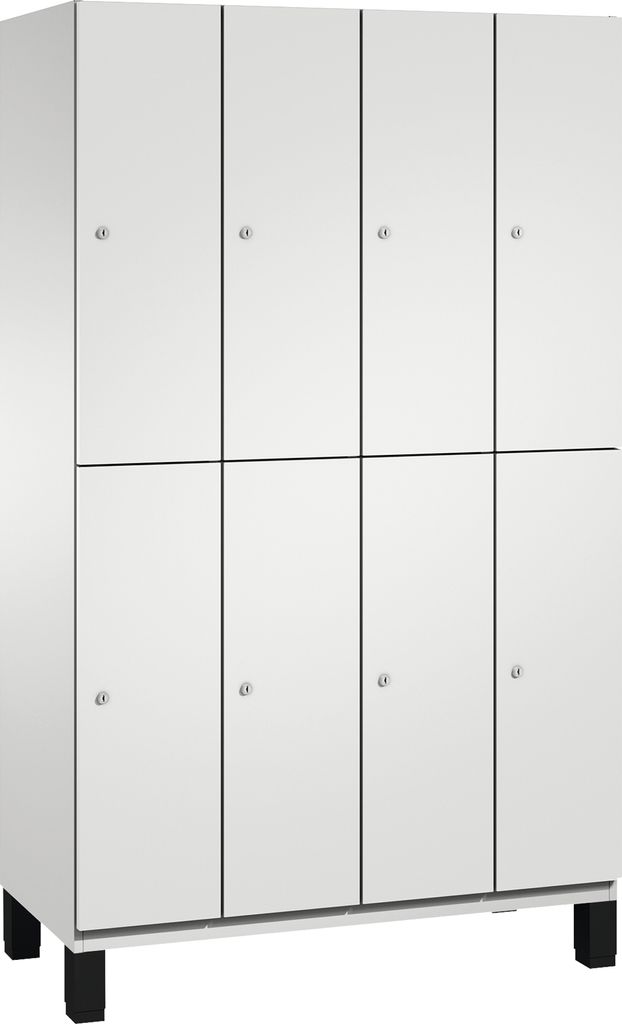 Fächerschrank, 4x2 Fächer, Abt. B 300 mm, Selbstbelüftungskonzept, BxTxH 1200x525x1980 mm, RAL 7035