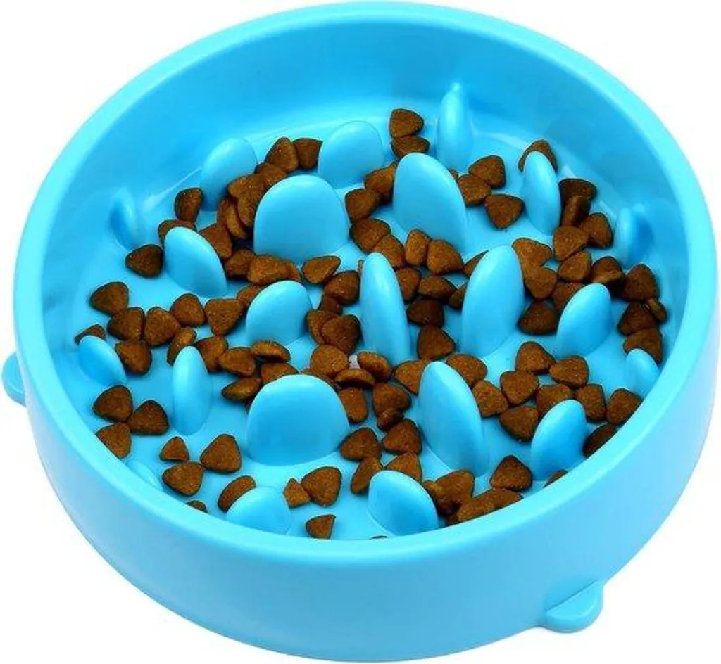 Bol d'alimentation lente pour chien de grande taille en bleu marine