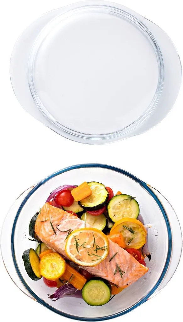 Pyrex Essentials Plat à Four avec Couvercle en Verre Borosilicate 2,1L - 10