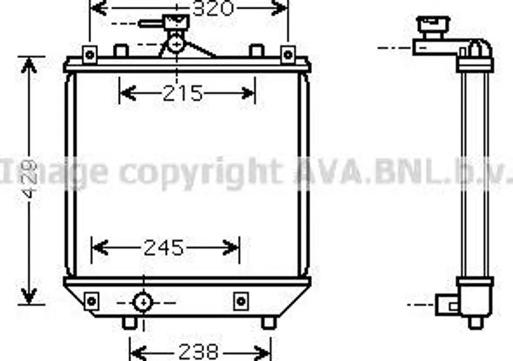 Radiateur Moteur AVA SZA2064 OE 1300220 pour Opel Agila A Essence