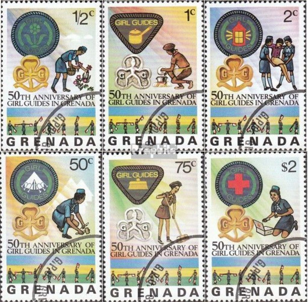 Briefmarken Grenada 1976 Mi 758-763 (kompl.Ausg.) gestempelt Pfadfinderinnen auf Grenada