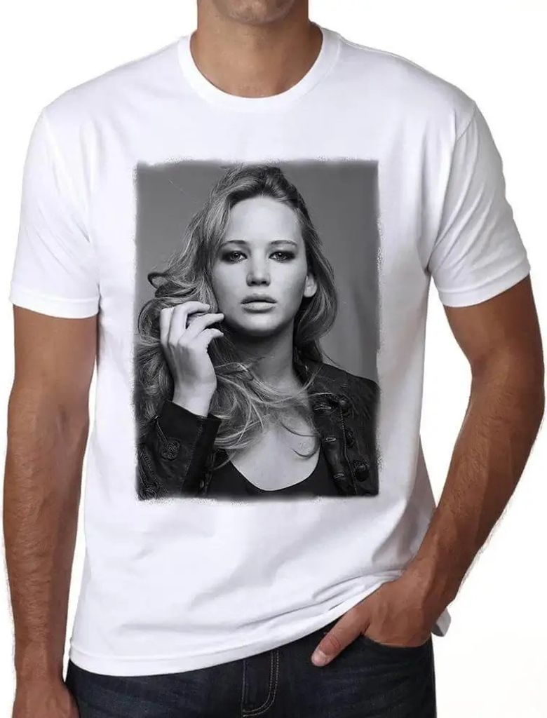 Herren Grafik T-Shirt Jennifer Lawrence Öko-Verantwortlich Vintage Jahrgang Kurzarm Lustige Druck Geburtstag Geschenk Mann
