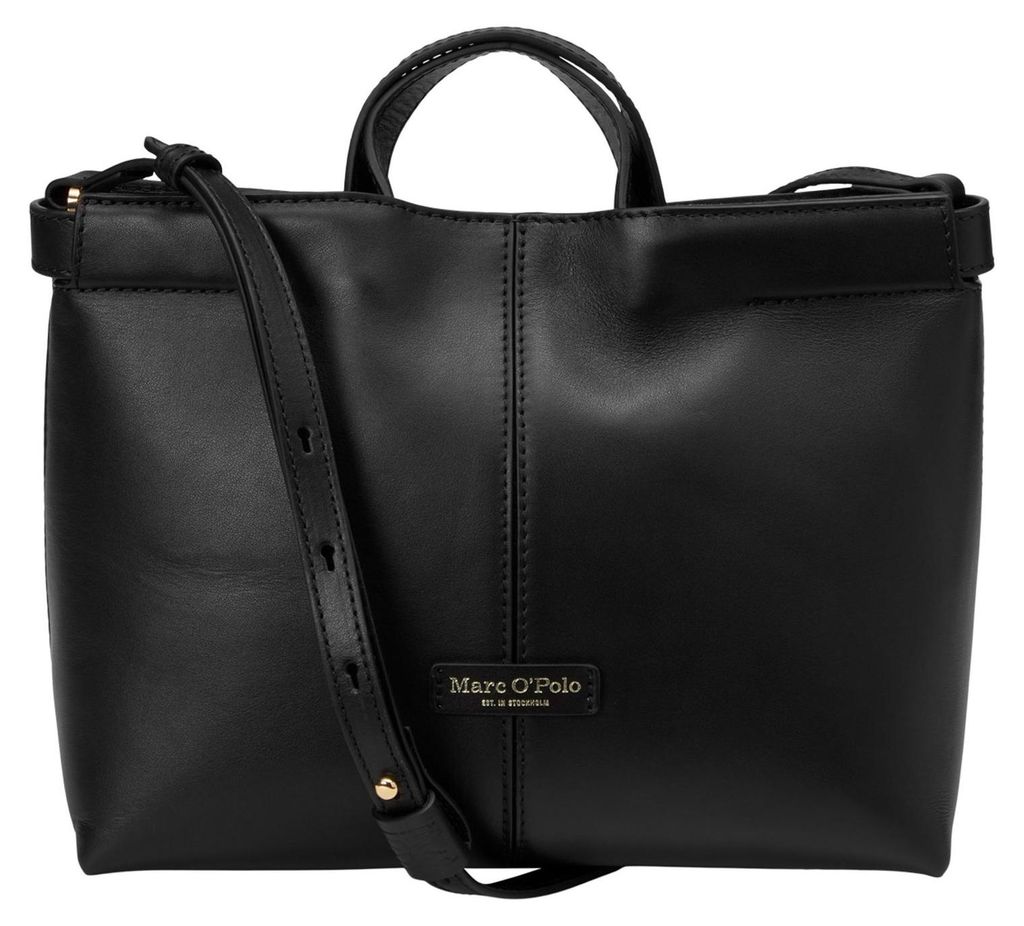 Marc O'Polo Handtasche Umhängetasche Tilla Leather Crossbody Bag Black schwarz