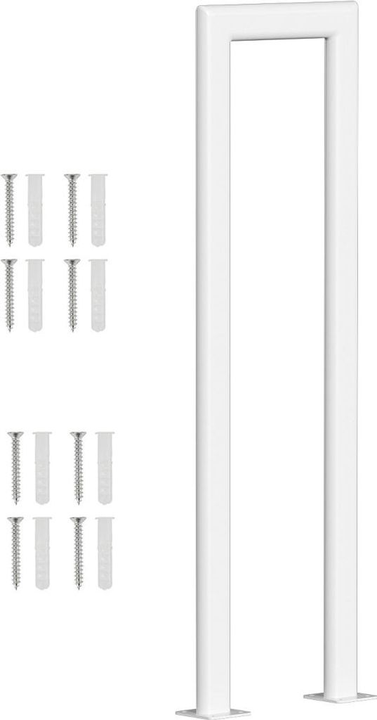 Faziango 55cm U-Form Treppengeländer Weiß Eisen Elliptische Röhre Handlauf für Treppen für Universal Innen und Außen , Flure