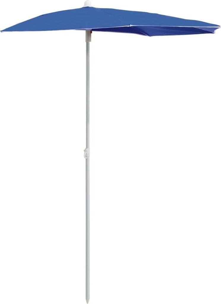 vidaXL Polovičný slnečník so stožiarom 180x90 cm Azure Blue Obrázok produktu 