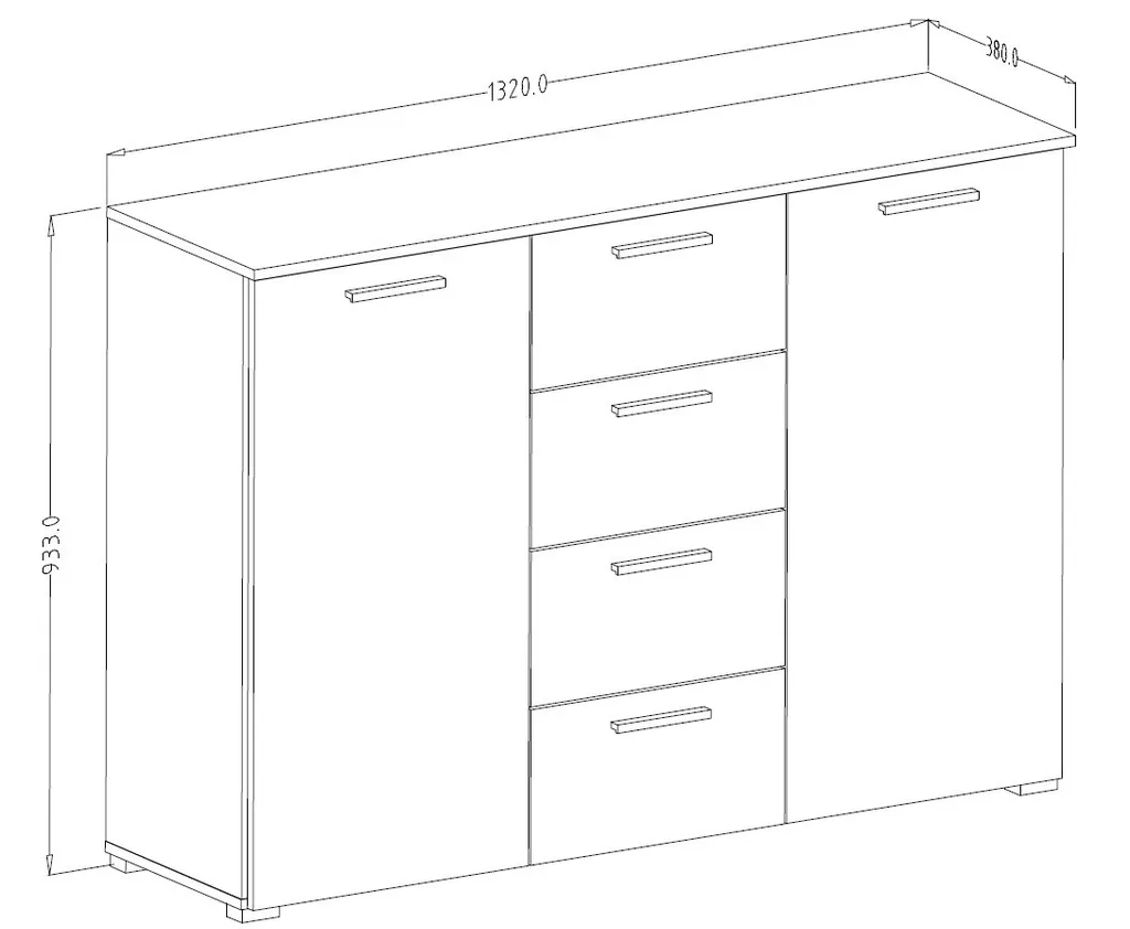 Commode élégante à deux portes SÁRA en bois blanc pour votre chambre - 3