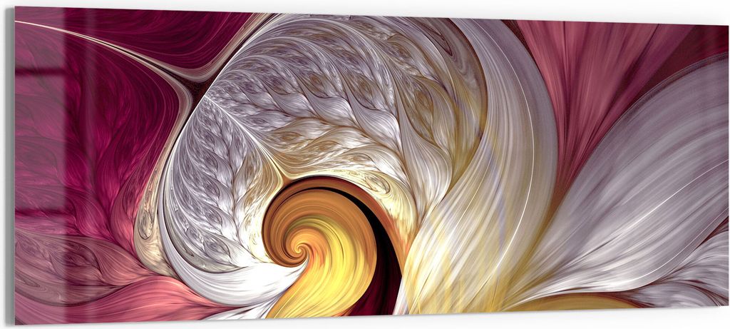 DEQORI Glasbild Acryl 125x50 cm 'Dynamisches Farbmuster' Wandbild Bild modern Deko