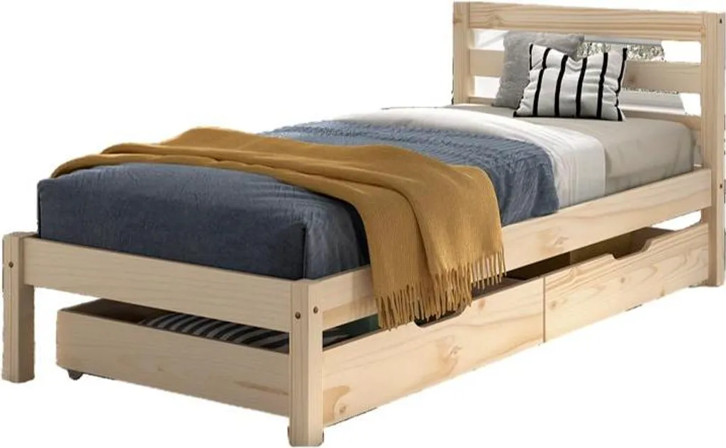 Lit pour Chambre d'Enfant Beige 90x200 cm - Mobilier Confortable Pino