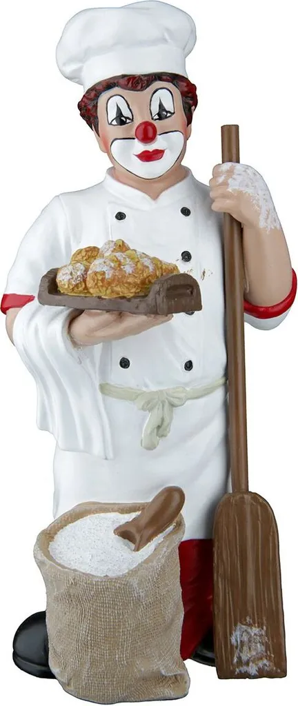 Décoration de cuisine originale : Gilde Clown Ofenfrisch résine blanche 15cm