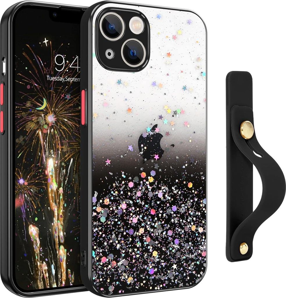 Silikonhülle mit Glitzer für Apple iPhone 13 Halter A2482 A2631 A2633