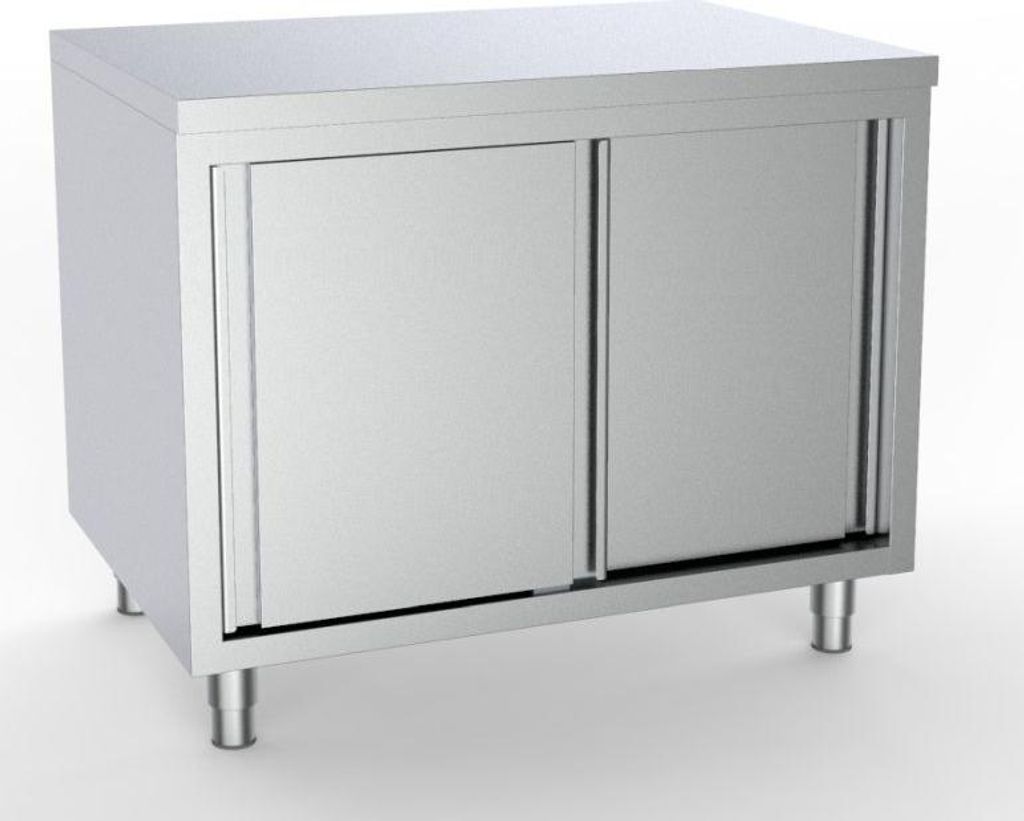 Combisteel Arbeitsschrank mit Schiebetüren aus Edelstahl 1200x600x850mm