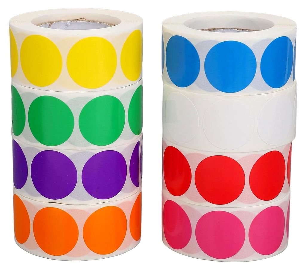 Kreisförmige Etikettenaufkleber, Bunt, Selbstklebend, Für Geschenk-Kosmetikflaschen, Ideal für Feiertagsdekoration, 8 Rollen