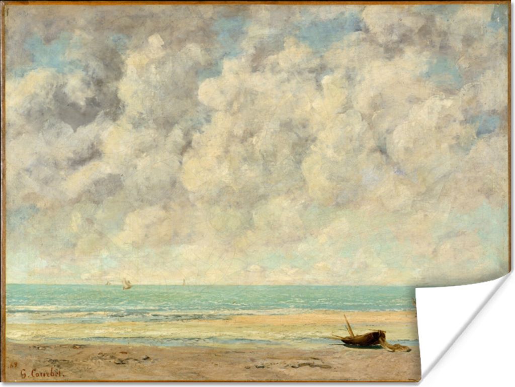 MuchoWow Poster Das ruhige Meer - Gemälde von Gustave Courbet 160x120 cm - Foto Plakat