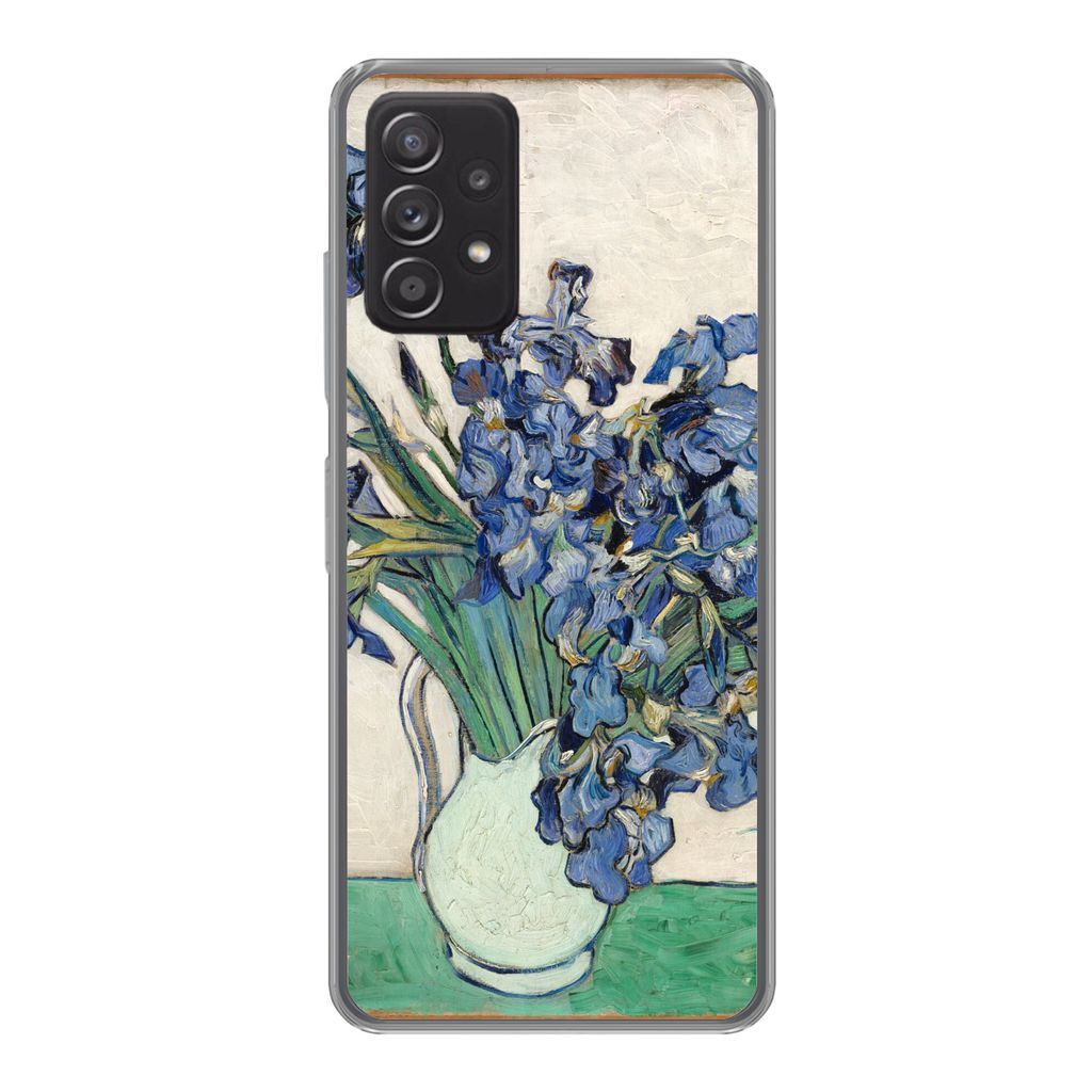 MuchoWow Handyhülle Schutzhülle Hülle für Samsung galaxy a73 Stilleben mit Schwertlilien - Vincent van Gogh Silikon Softcase Handy Hülle - H...