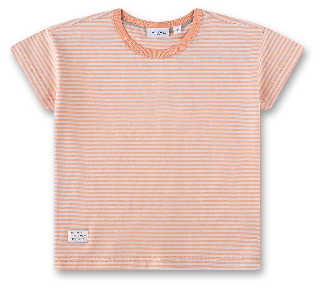 Sanetta Pure Jungen T-Shirt orange geringelt 86