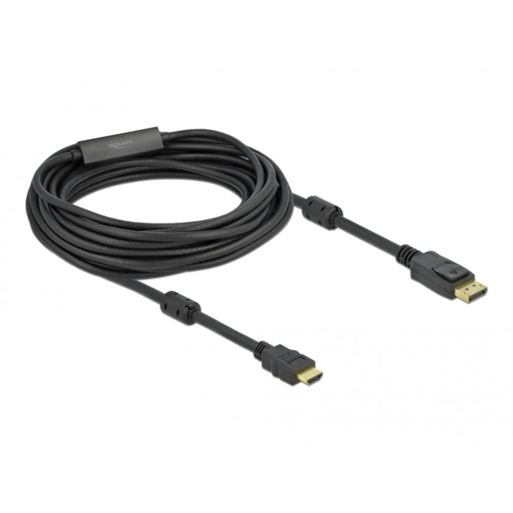 DELOCK DisplayPort 1.2 > HDMI Kabel 4K 60Hz 10,0m aktiv