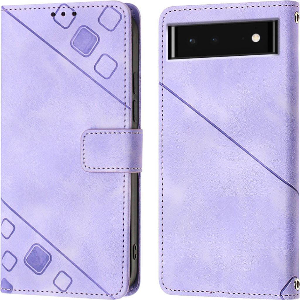 Hülle für Google Pixel 6 Prägung Flip Leder Brieftasche Produktbild 
