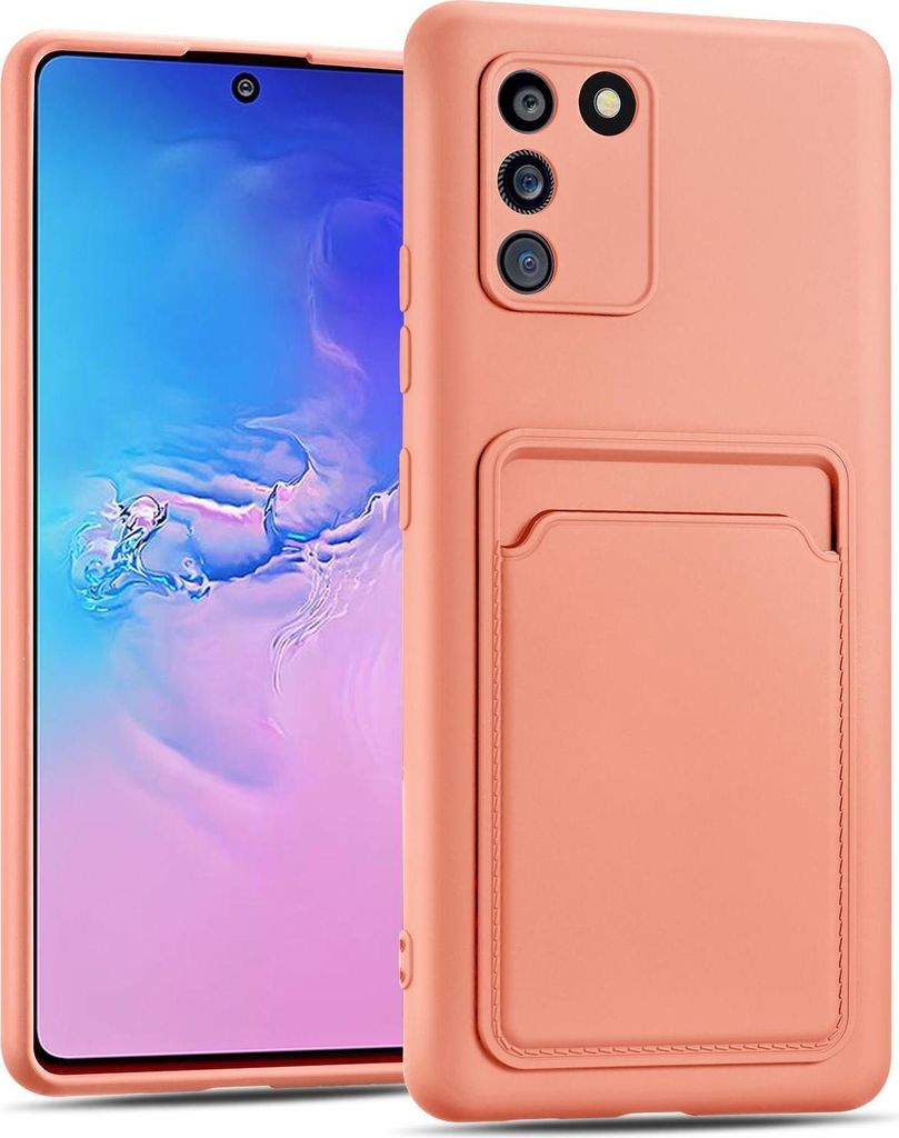 Handyhülle für Samsung Galaxy S10 Lite Hülle Silikon Schutzhülle mit Kartenfach Slim Wallet Case, Rosa