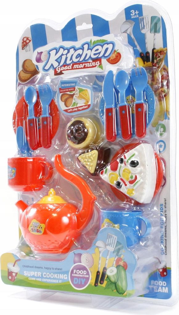 Großes Kinder Küchenset - Spielgeschirr & Zubehör für kleine Köche - Buntes Party-Service