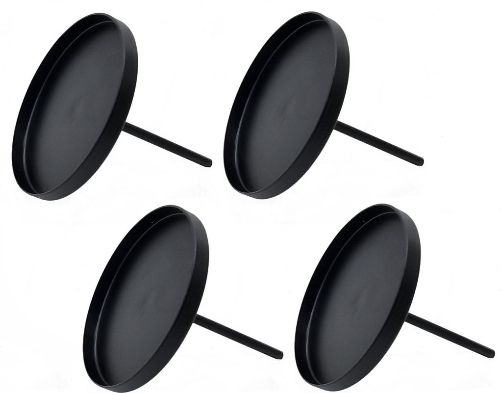 3.07 Pick Kerzentülle im 4er Set für Stumpenkerzen bis Ø 8,5 cm - Farbe: schwarz