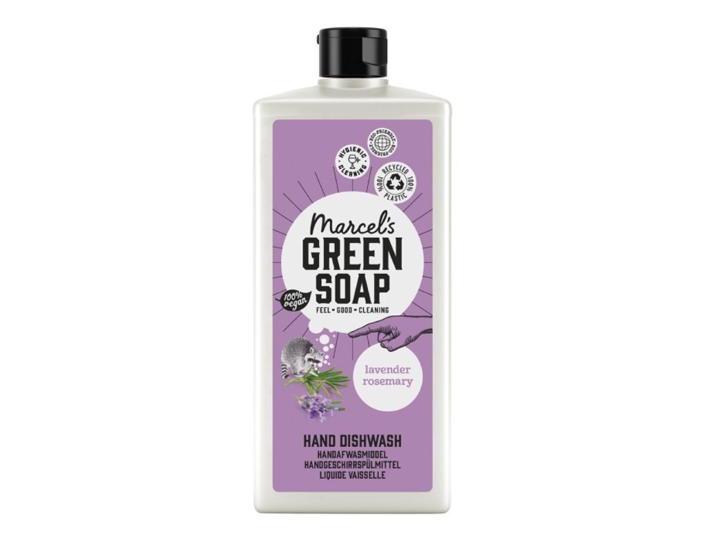 Marcel's Green Soap, Geschirrspülmittel, Lavendel und Produktbild 
