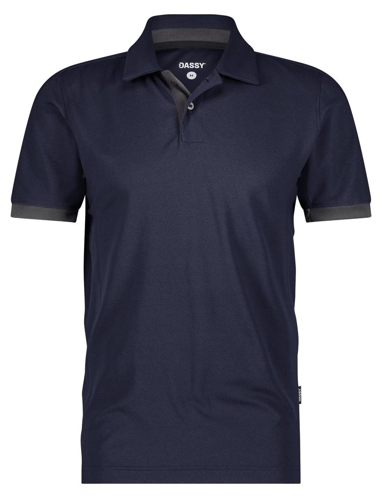 Poloshirt Traxion Next PESRE44 215g nachtblau/anthrazitgrau, Gr. 4XL DASSY 710079