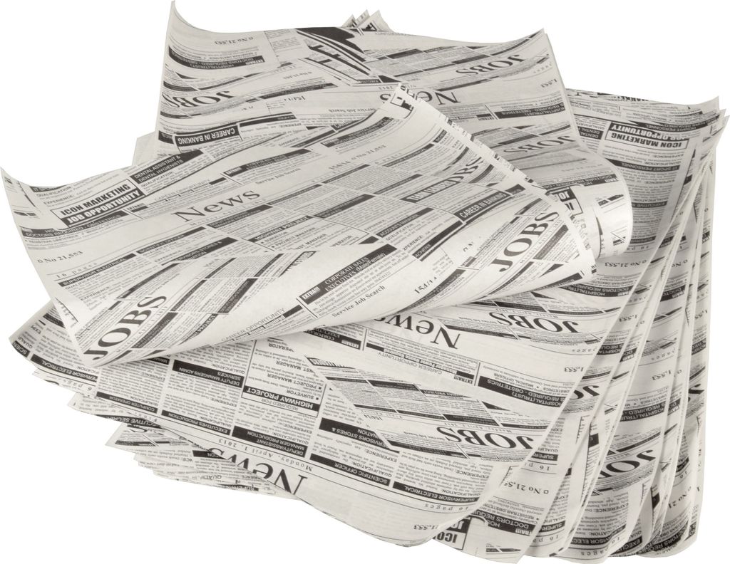 5 kg Einschlagpapiere, Pergament-Ersatz 35 cm x 25 cm "Newsprint" fettdicht