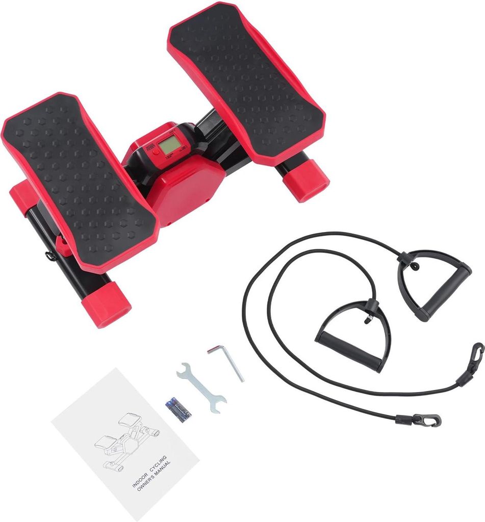 Tragbarer Pedaltrainer - Mini Heimtrainer - 150 kg Belastbarkeit - LCD-Display - Widerstandsbänder - Cardio- & Ganzkörpertraining - Für Zuhause