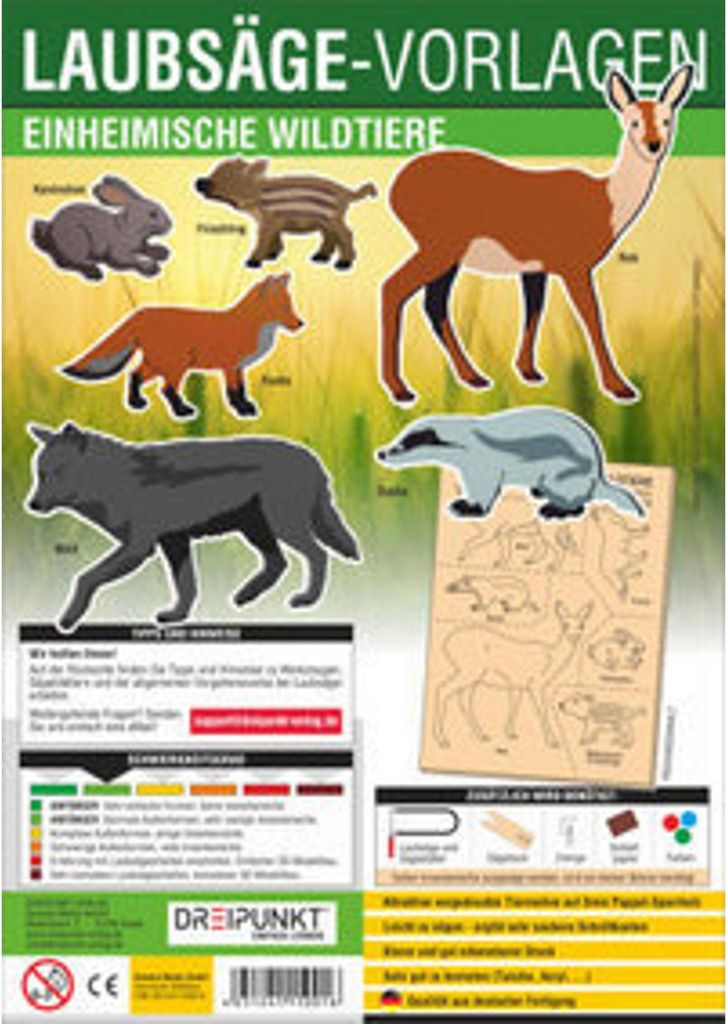 Laubsägevorlage Einheimische Wildtiere Produktbild 